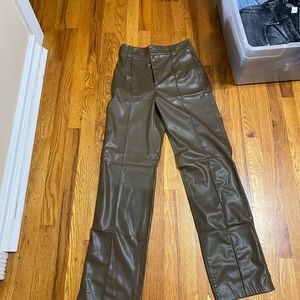 Brown leather pants